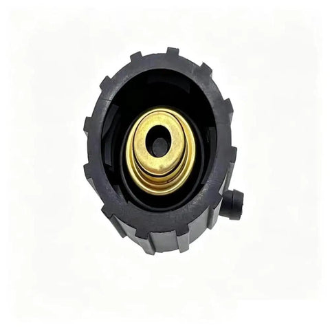 Cool Breeze Upgraded Expansion Tank Cover Fit For KTM 790 890 Duke, top view showing gold valve inside black shell.