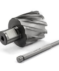 Annular cutter, 1-5/8 in diameter, 3/4 Weldon shank; HSS kit with pilot pin, side view