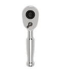 Quarter Inch Drive Quick Release Stubby Ratchet With Three Inch Length, Ultra Compact Head, 90-Tooth Gear For Smooth 4-Degree Swing And Tight Access