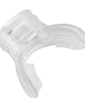 Disposable Dive Mouthpiece For Regulators Transparent Silicone Snorkel Mouthpiece Visible side view showing ergonomic design