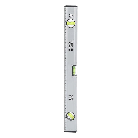 Ycauty Spirit Level Magnetic Measuring Ruler Aluminium Alloy for DIY Projects Home Garden 500mm Silver (500mm) shown vertically.