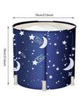Portable Ice Bath Tub For Recovery And Therapy, Foldable Freestanding Soaking Bath, 70cm Diameter, Star and Moon Design