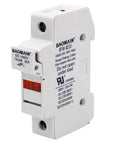 Front view of 5-Pack Solar PV DIN Rail Fuse Holder 1 Pole 30A 1000VDC And 32A 690VAC High-Voltage Rated RT18-32 10x38mm