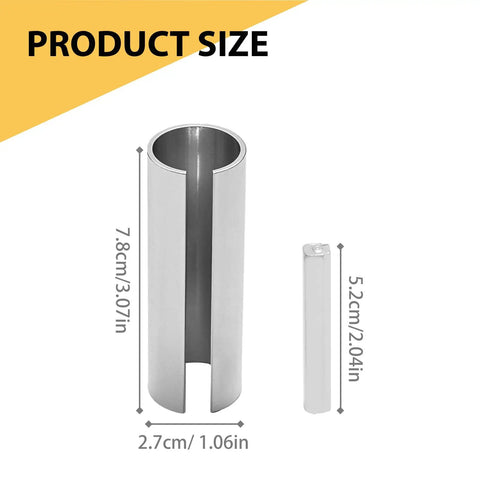 Heavy Duty 7/8 To 1 Inch Crankshaft Adapter Sleeve Aluminum Taper Converter showing size dimensions and sleek aluminum material.