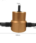 Dual Head Sheet Metal Nibbler Cutter With Handle And Wrench, 360 Degree Adjustable, gold body, measurement details