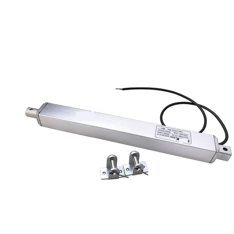 12V DC Linear Actuator With Six Inch Stroke, 55 Lbs Lift Capacity, IP54 Rated, Includes Limit Switch And Mounting Brackets