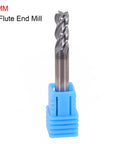 Solid carbide end mill, 6mm, 4-flute, AlTiN coated, right-hand cutting in blue plastic holder