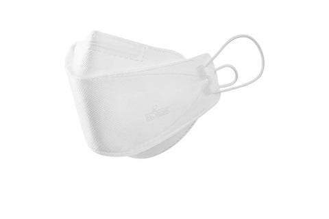 Large White KF94 Disposable Mask With 4 Layer Filter And 3D Design, breathable safety respirator, adjustable earloops, close-up