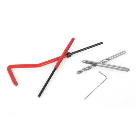Thread Repair Insert Kit M4 25 Pcs Set In Plastic Box For Damaged Threads In Steel Iron Aluminum showing tools and inserts