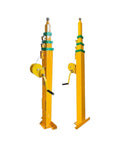 Heavy Duty Manual Telescopic Lift Pole With Smooth Glide Hand Crank Winch, yellow with crank, designed for studio camera use.