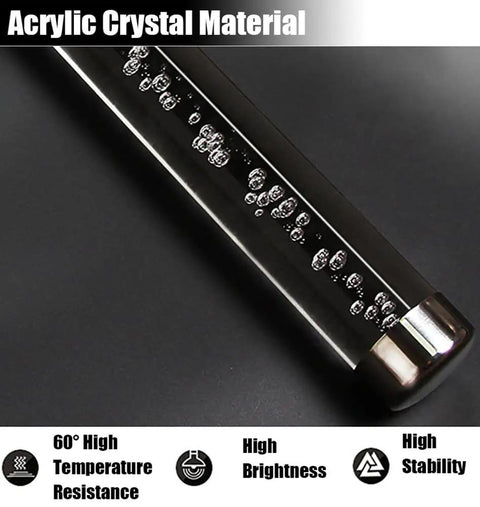 Top Notch Clear Acrylic Railing System Featuring Sleek Silver Brackets, fully adjustable acrylic crystal tube showcasing bubbles.