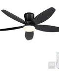 42 Inch Low Profile Ceiling Fan With Bright Dimmable Led Light Zero Hassle Remote Control Matte Black Flush Mount DC Motor with blades.