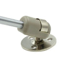 Close-up of the base mount of 100N 22 Lb Hydraulic Heavy Duty Cabinet Gas Lift Struts With Soft Close Hinges in stainless steel and nylon