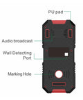 Back view of Built Tough 3 In 1 Stud Finder Wall Scanner showing audio broadcast, wall detecting port, and marking hole.