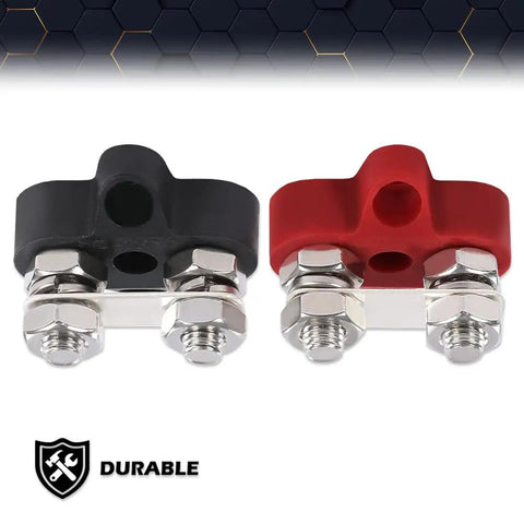 Junction Block Power Post Workhorse Insulated Terminal Stud For Battery Ring Terminals 5 Sixteenths Inch Red Black 2 Piece Kit