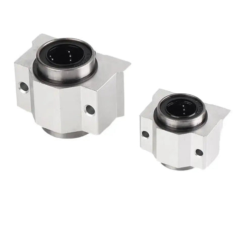Badass Four Piece Linear Ball Bearing Pillow Block Kit For Smooth DIY Motion Systems Featuring SC Shaft Sizes Including 8 Mm 10 Mm 12 Mm And 20 Mm Units For Ultimate Rig Build Grind And Precision Cnc Operations, two aluminum pillow block bearings