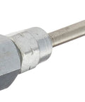 Grease gun needle nozzle with hardened steel tip, 2.76 in length, 1/8 in NPT female thread.