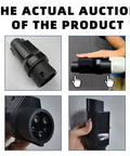 High Performance GBT Socket To Type 1 Plug Adapter For EV Chargers showing detailed views and usage angles of the adapter.
