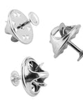 120 Pairs Fresh Silver Butterfly Clutch Tie Tacks With Quick Spring Lock Pin Backs For Zero Fuss Earring Security That Are Totally Solid And Dope For Snapping On Your Go To Accessories Or Daily Street Style Vibes showing multiple angle views of silver tie tacks.