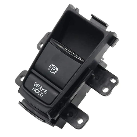 Electric Parking Brake Actuator Switch Electronic Automatic E Brake Replacement Straight Swap for 2015 2019 Vehicles - top view of a black switch unit.