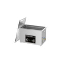 Top Shelf Ultrasonic Cleaner 30L Tank With Degas Tech Adjustable Heat Control features a stainless steel tank and touch control.