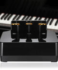 Adjustable Piano Pedal Extender For Students With Stabilizer Three Pedals Fits Upright And Digital Pianos, Black, on keyboard background