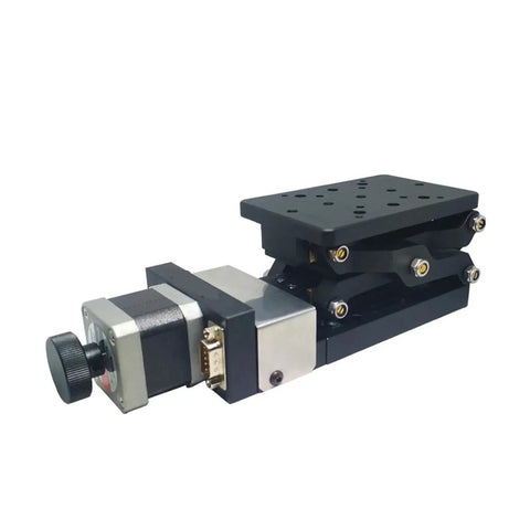 Motorized Rotary Positioning Stage PT-GD401 with electric lifting table, scissor-style Z-axis, 120x80mm platform, 60mm stroke