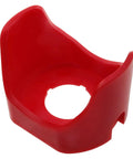 Red 22mm Plastic Two Feet Push Switch Button Protective Cover For Electronics Projects, durable PC shield, angled view
