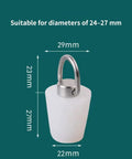 Silicone Drain Stopper with Pull Ring, Bathtub Drain Stoppers dimensions showing 29mm height and suitable for diameters of 24-27mm.