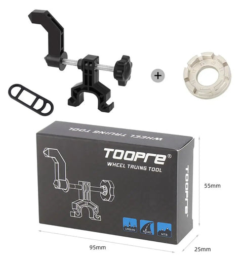 Portable Bicycle Wheel Truing Stand On The Go For Front And Rear Wheels With Spoke Wrench And Precise Millimeter Adjustment Tool