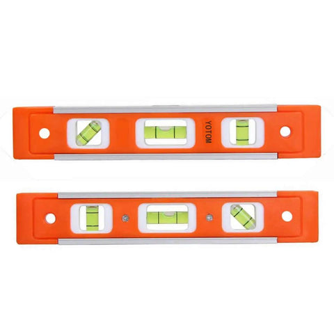 Pack Of Two 9 Inch Magnetic Torpedo Levels With Bright Orange Aluminum Frame And Hella Precise Spirit Bubbles For Dead On Plumb And Angle Layouts Built Tough For Any Job Site Or Home Shop Heavy Duty Workshop Essential