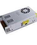 Beefy DC Regulated Power Supply For Led Light Strips And Security Monitoring With 24 Volt Output 16.7 Amp 400 Watt Heavy Duty Industrial Grade Power Supply For 3D Printers, silver metal case