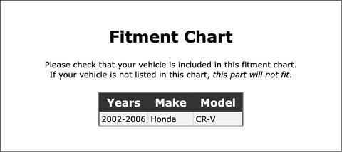 Fitment chart for Rear Wheel Bearing Retaining Ring Direct Fit For Honda CR-V 2002 2003 2004 2005 2006 PC-401049.