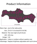 Youre Really Pretty Led Neon Sign Pink Neon Light For Bachelorette Party Engagement Party Birthday Lit Wall Decor And Home Decor 25.6 By 11.81 Inches Led Tube Sign with product specifications.