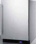 Premium Stainless Steel Under Counter Upright Freezer With True Frost Free Tech And Precise Digital Thermostat For Built In Or Standalone Setup In 24 Inch Kitchens Straight Up Storage Game Changer, front view with digital display.