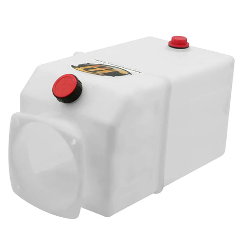 6 Quart Poly Power Unit Reservoir For Hydraulic Systems And Flat Bottom Polyethylene Fluid Tank For Dump Trucks Trailers RVs