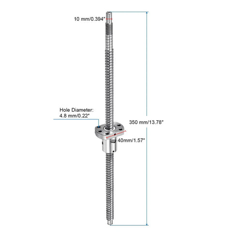 SFU1204 Ball Screw Kit 12mm Dia 4mm Lead 350mm Long With Ball Screw Nut Anti Backlash End Machining For BK BF12 CNC Machines