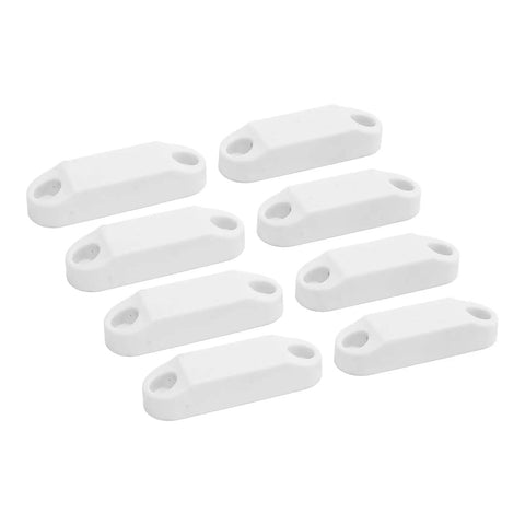 Magnetic Baggage Door Catch Kit For RVs And Trailers, Easy Install, Enhanced Security, 4 Pairs, white ABS shell, top view