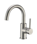 Brushed Nickel Bar Sink Faucet With Lead Free 304 Stainless Steel, Single Hole Mount, Water Saving Ceramic Disc Valve, Small Mini Kitchen Bath Utility Faucet For Farmhouse Vanity And Outdoor Use