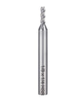 Front view of uxcell 1/8 in cutting HSS-AL 4-flute spiral drill bit with 1/4 in shank