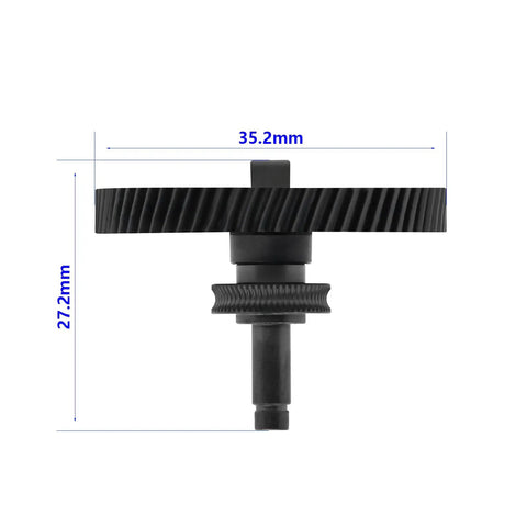 Side view of Hardened Steel Extruder Gear Kit With DLC Coated Shaft For A1 And A1 Mini 3D Printers, showing dimensions