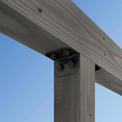 Avant Collection ZMAX Black Powder Coated 90 Degree Angle Bracket for 6X Outdoor Accents Pack of 12 securing wooden beams