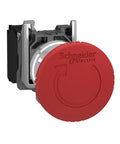 Schneider Electric XB4BS8442 red emergency stop push button with chromium-plated bezel for 22mm panel cutouts