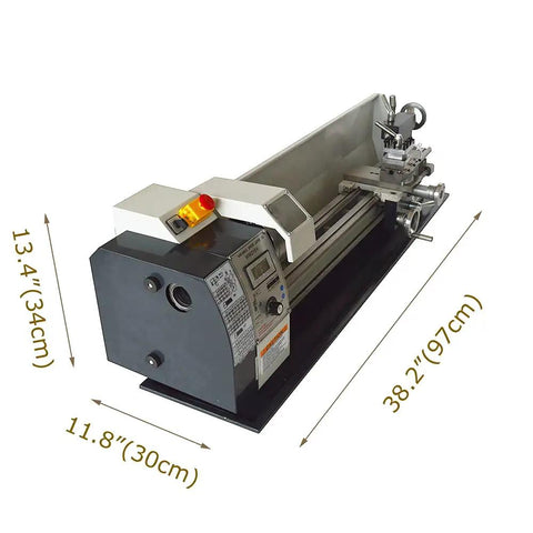 LGXEnzhuo WM210V Mini Metal Lathe 8 Inch Capacity Brushless Motor 1100 Watt Variable Speed Precision benchtop machine side view