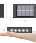 Six Pack Solar Outdoor Lights With 10 LED Waterproof Dusk To Dawn Fence Wall Deck Step Lighting Garden Pathway Yard Patio Warm