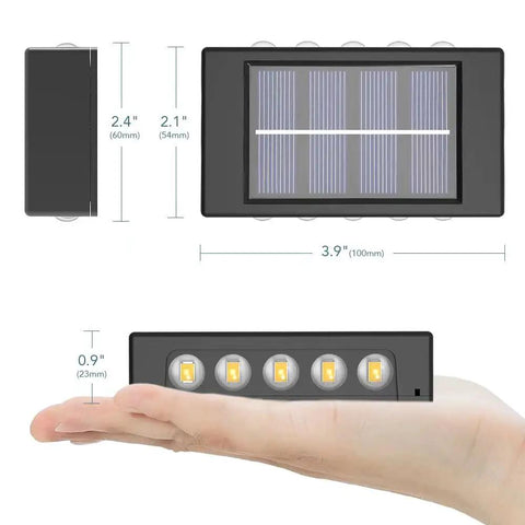 Six Pack Solar Outdoor Lights With 10 LED Waterproof Dusk To Dawn Fence Wall Deck Step Lighting Garden Pathway Yard Patio Warm