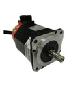 Three Phase Permanent Magnet Synchronous Servo Motor With Closed Loop Precision Crazy Fast Response Rugged Build And Wide Voltage Compatibility For Industrial Automation And Robotic Systems; Front view of the motor with black and silver casing and visible shaft.