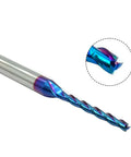 CNC router bits, 2 pcs, 1/8 in cutting dia, 1/4 in shank, 3-flute, NACO-coated solid carbide for wood carving