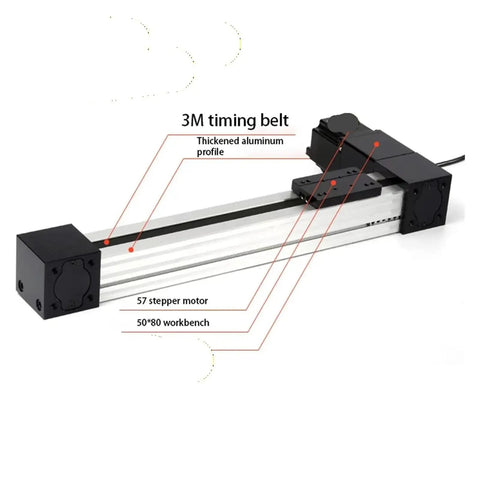 High Precision Linear Guide Actuator Kit With 57 Stepper Motor And Synchronous Belt Drive For CNC Machines Smooth Module Position Slide Table Built For Industrial Production, 50x80 workbench