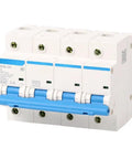 Professional Grade Small Circuit Breaker Miniature MCB Switch 4 Pole 4P C Curve Rating With 80 Amp Capacity, compact design for easy installation.